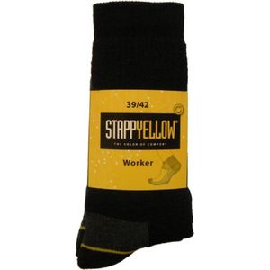(2 paar) Stapp - 4415 Yellow Professionele Werksokken - Zwart - Maat 39/42