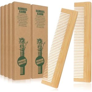 Bamboe haarkam - Houten zakkam met fijngetande tanden - Duurzaam en milieuvriendelijk - 10 stuks