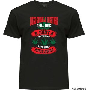 T-shirt Weed-Lover Cannabis Couture: A Joint A Day Keeps The Bad Mood Away Trendy Weed T-Shirts 100%Cotton Fashion