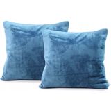 DecoKing - MIC Kussenslopen - Donkerblauw - Microvezel - Set van 2