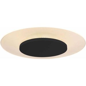 Zwarte led plafondlamp Lido rond | 1 lichts | transparant / zwart | kunststof / metaal | Ø 42 cm | hal / woonkamer lamp | modern design