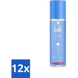Taft - Gellac Ultra Strong - Fixing Spray - 200 ml - Voordeelverpakking - 12 stuks