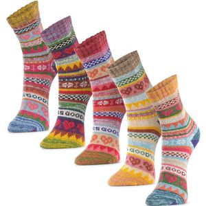 Alpaca-wollen sokken (Maat 36-41) - 3 Paar - Thermo - Random Mix - Dikke sokken - Warme sokken - Winter sokken - American Alpaca - Vrouwen