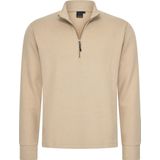 Mario Russo Pique Longsleeve Shirt - Trui Heren - Sweater Heren - Coltrui Heren - M - Beige