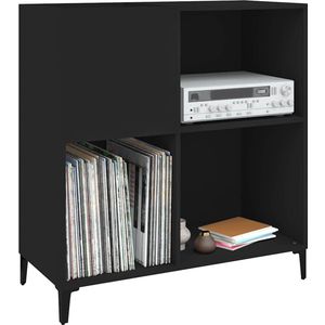 Platenspeler Meubel - LP-kast - Platenspelerkast - Draaitafelstandaard - Platenspelerstandaard - Vintage Displayplank - Zwart