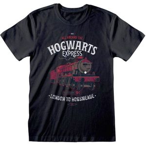 PCMerch Harry Potter - All Aboard The Hogwarts Express Heren T-shirt - S - Zwart