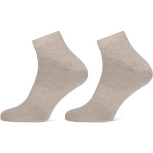 Basset Bamboe - Unisex Quarter Sokken - 4-pack - Beige - Maat 35/38