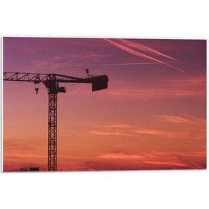Forex - Kraan met Roze Lucht - 60x40cm Foto op Forex