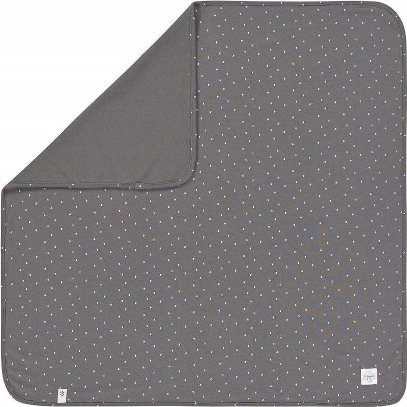 Lassig - Interlock GOTS - Wiegdeken - Antraciet - 100% Organisch Katoen, 80 x 80 cm, GOTS-gecertificeerd