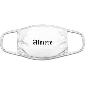 Almere mondkapje | gezichtsmasker | bescherming | bedrukt | logo | Wit mondmasker van katoen, uitwasbaar & herbruikbaar. Geschikt voor OV