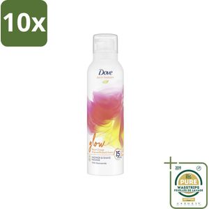 10 x Dove Douche- & Scheerschuim - Bath Therapy - Glow - Bloedsinaasappel & Rabarber - 200 ml - Grootverpakking - Dove Bath Therapy Glow Douche - Niacinamide Schuim - Huidverzorging - Huidglow - Scheerschuim Onder De Douche