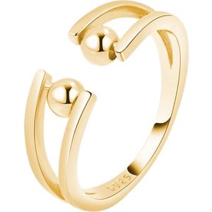 Anxiety Ring - (Bolletjes) - Stress Ring - Fidget Ring - Anxiety Ring For Finger - Draaibare Ring Dames - Angst Ring - Spinner Ring - One-size - (Zilver 925) Gold-plated