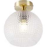 QAZQA sphere - Art Deco Plafondlamp - 1 lichts - Ø 200 mm - Goud/messing - Woonkamer | Slaapkamer | Keuken