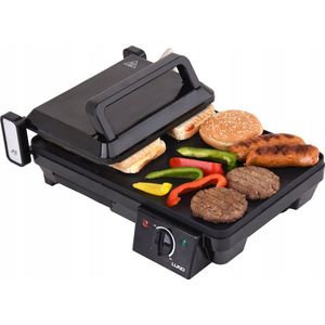 LUND Professional Elektrische tafelgrill Elektrische bakplaat - Grill apparaat - Grillplaat - 40.5 X 25CM - 2000W - Zwart