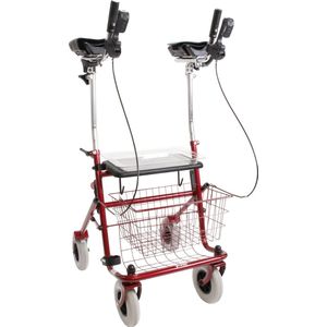 Premis Provo - Rollator - 2de Generatie - Metallic Rood - Voorzien van Onderarmschalen