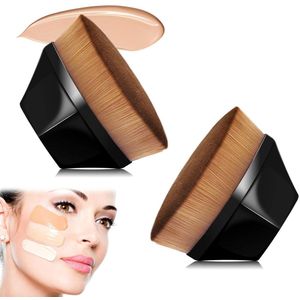 Foundationkwast - 2 stuks - Innovatieve borstelharen - Professioneel resultaat - Langdurig bruikbaar - Egale Dekking - Make-up Kwasten - Concealer kwast - Hoge kwaliteit Foundationkwast - Tijdbesparend - Vloeibare make-upkwast