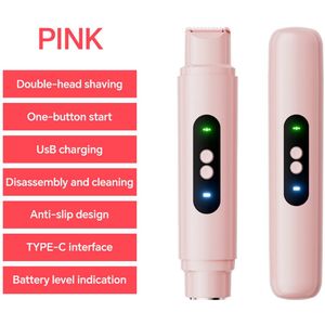 2-in-1 elektrisch scheerapparaat voor dames, elektrisch scheerapparaat voor dames, bikinilijntrimmer met dubbele kop