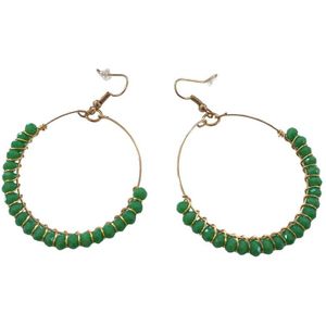 Oorbellen dames | oorringen dames | goudkleurig | groene dames oorbellen | statement oorbellen | kralen oorbellen | feestelijke oorbellen dames |