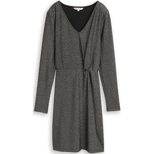 Tom Tailor Denim - Mini-jurk - Zwart - Met Knoopdetail