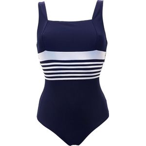 Nickey Nobel - Darwin Stripes - Badpak - Donkerblauw - Met Witte Strepen