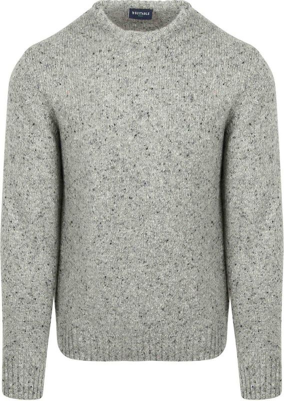 Suitable Trui Donnegal Tweed Eco Wool Grijs - Maat M - Heren - Pullover - Sweater