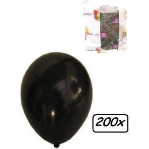 Ballonnen helium 200x zwart - Ballon helium  lucht zwart festival feest party horror