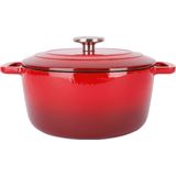 Cosy & Trendy - FONTESTIC KOOKPOT TRADITIONAL RED D24 XH11,6CM 4.6L GIETIJZER MET DEKSEL