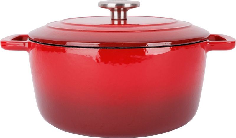 Cosy & Trendy - FONTESTIC KOOKPOT TRADITIONAL RED D24 XH11,6CM 4.6L GIETIJZER MET DEKSEL