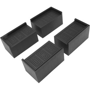 Meubelverhoger Voeten Rubberen Bedvoet Kabinet Voetkussens Zwart - 3 Inch - Grotere Kamermeubels - 4 Sets