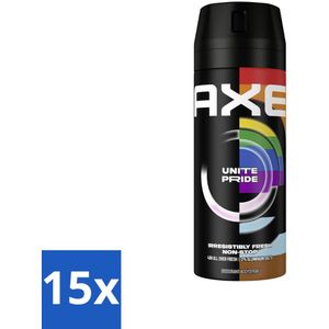 AXE - Deodorant Spray - Unite - Verzorgend - Kruidige Geur - 150 ml - Bulkverpakking - 15 stuks