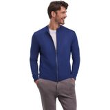 FALKE Basic New Merino Zip zacht elegante wol cardigan heren blauw - maat S