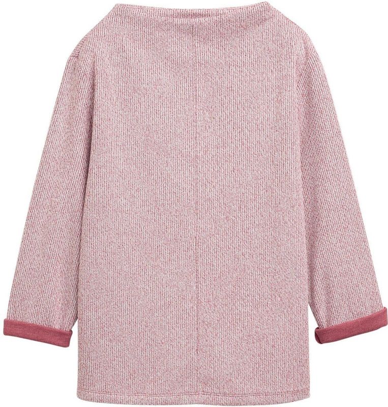 TOM TAILOR - Sweatshirt - Rood Gemêleerd - Lange Mouw