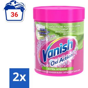 Vanish Oxi Action - Extra Hygiene - Vlekkenverwijderaar Poeder - Zonder Bleek - Gekleurde Was - 470 Gram - Voordeelverpakking - 2 stuks