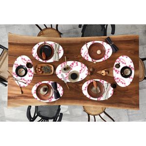 Placemats ovaal - Onderleggers - Ovale placemats - Patronen - Sakura - Zen - Yoga - 8 stuks
