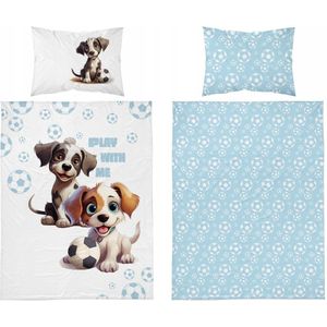 Kinderbeddengoed Set 100x135cm - Katoen, Hondenprint