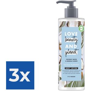 Love Beauty and Planet Coconut Water & Mimosa Flower Lucious Hydration Bodylotion - 400 ml - Voordeelverpakking 3 stuks