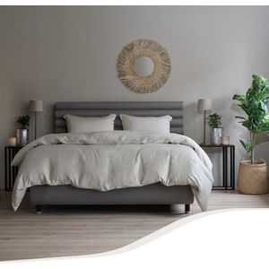 Home by TEMPUR® - Dekbedovertrek van 100% zijdezachte Bamboe - strijkvrij en droger geschikt - Nature - 260x240 cm - zonder kussensloop