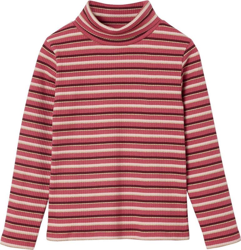 Vertbaudet - T-shirt met Rolkraag - Meisjes - Geribd - Lange Mouwen