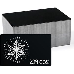 Allecto Plus - Metalen Visitekaartjes voor CNC Graveren - DIY Cadeaubonnen - Zwart Mat - 200 stuks