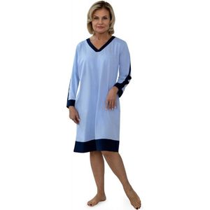 Martel | Oliwia | katoen nachthemd | lange mouwen | 100 % katoen | blauw | KORTING XXL