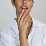 Ring - Zirkonia - 14k Witgouden Ring - 3.5 mm Breedte - Gepolijst