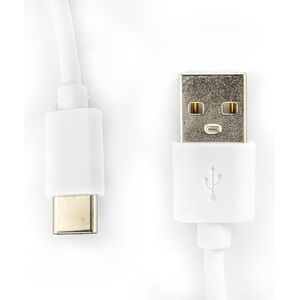 Caliber 1 meter Verloopkabel van USB A naar USB C Wit (SP-USB-C-CABLE-W)