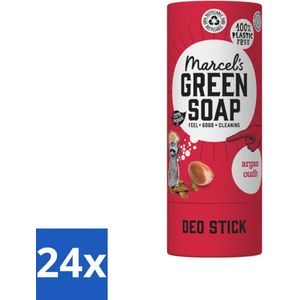Marcel's Green Soap - Deodorant Stick - Argan & Oudh - Langdurige frisheid - 40 gr - Voordeelverpakking - 24 stuks