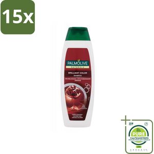 15 x Palmolive Naturals - Shampoo - Brilliant Color - Voor Gekleurd Haar - 350 ml - Grootverpakking - Haarverzorging - Gekleurd Haar - Shampoo - Kleurbehoud - Glans