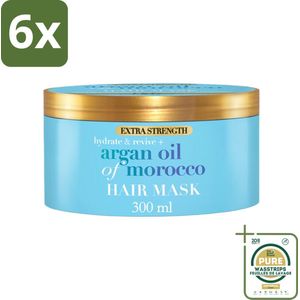 OGX - Argan Oil of Morocco - Haarmasker - Extra Sterk - Voor Beschadigd Haar - 300 ml - Voordeelverpakking - 6 stuks - Haarmasker beschadigd haar - Haarverzorging