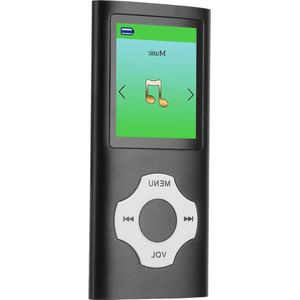 18-Inch Scherm MP3-Speler 64 GB Uitbreidbaar - Draagbare Muziekspeler Ondersteuning FM-Radio - 8 Uur Afspelen Elektronisch Boek (Zwart) .