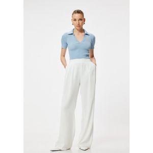 Koton - Trui - Lichtblauw - Knitwear - Polokraag - Halve Mouw