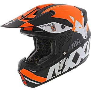 Axxis Wolf helm Jackal mat oranje zwart S - crosshelm voor motorcross / quad / etc
