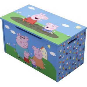 Peppa Pig Houten Speelgoedkist - Speelgoed Opbergbank - Opbergkist voor Kinderen - Decoratieve Speelgoedbox - 55,5 x 29,5 x 30 cm - Kinderkamer