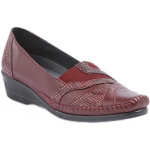 Elastische leren loafers, comfortwijdte